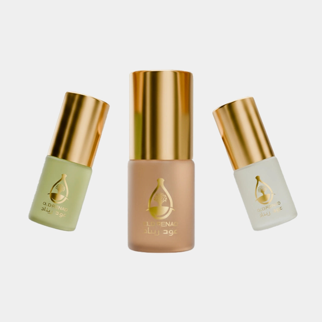 Perfume Oil Sample set with luxury Oud Renad fragrance oils for scent discovery