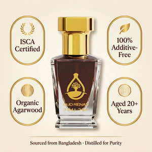 Pure Oud Natural Oil bottle with rich authentic agarwood fragrance by Oud Renad